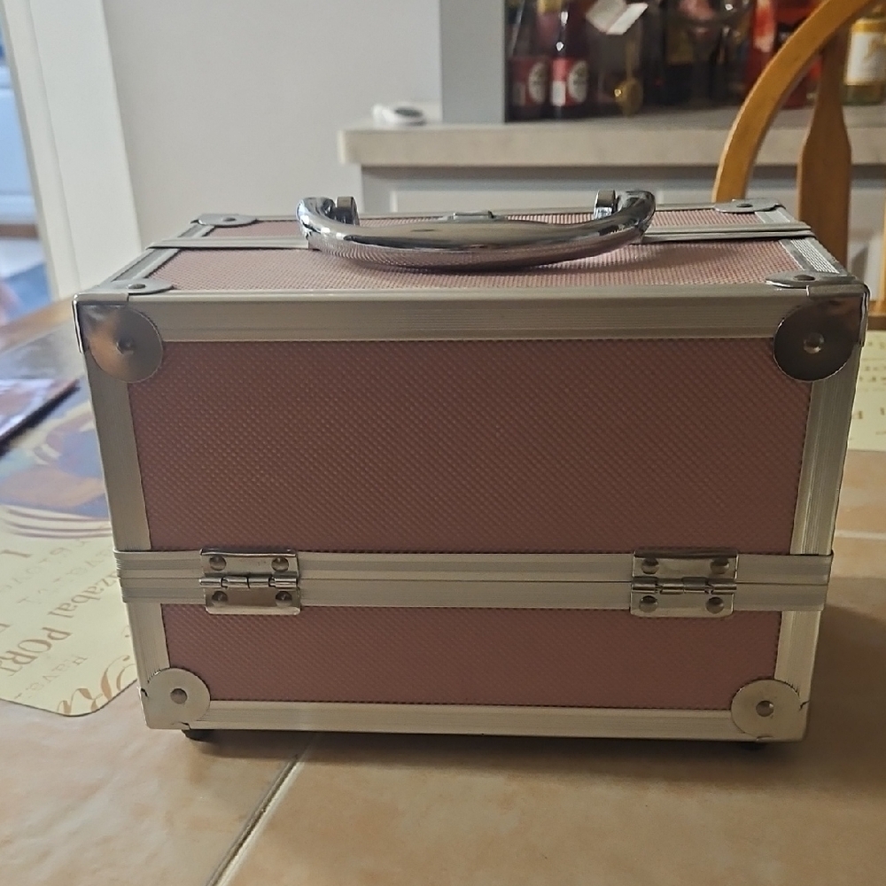 Pink and Silver Makeup Case